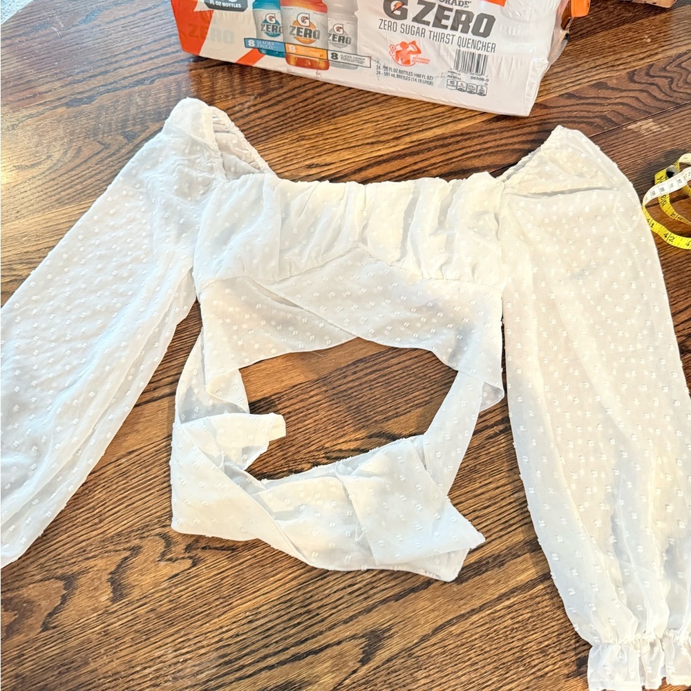 Shein Wrap Crop Long Sleeve